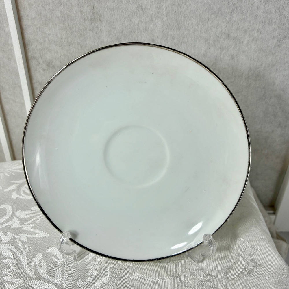 VTG Norcrest Fine China Classic Saucer White Silver Trim Japan Replacement
